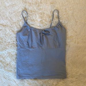 Baby Blue keyhole tie tank top (Brandy Melville)